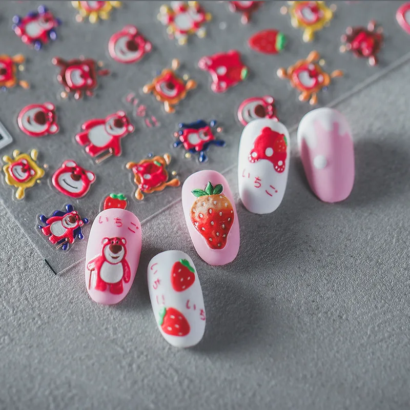 1PCS New Cute Cartoon Stitch 5D Nail Stickers Nail Art Decoration Decals  Disney Princess Mickey Mouse Anime Stickers Nail Parts - AliExpress