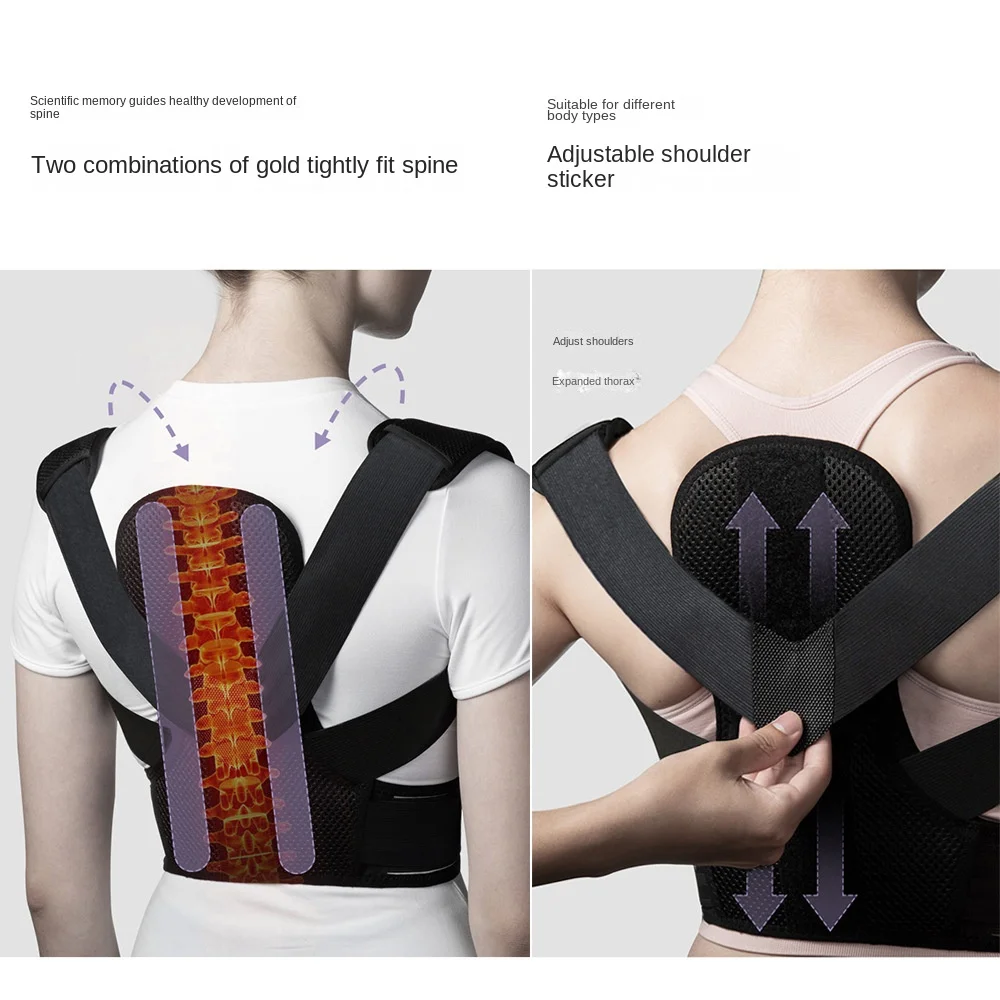 

Черная спортивная лента с регулируемым корректирующим ремешком для мужчин и женщин, дышащая и удобная, двойная опора, четыре сезона