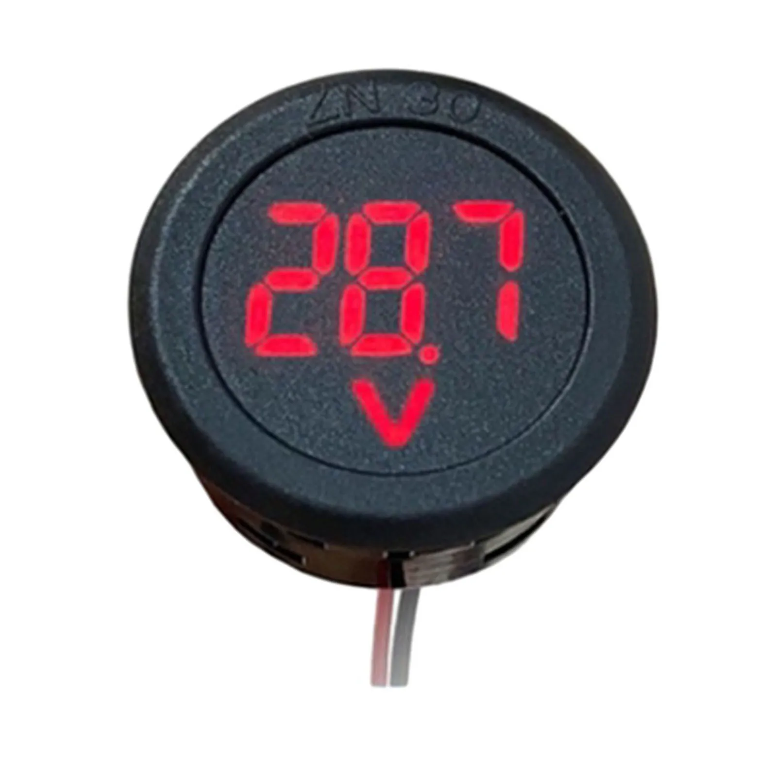 LED Voltmeter DC4-100V Round 2Wire Car Voltmeter LED Digital Display Voltage Electricity Meter 3.8V 3-digit Circular Measuring