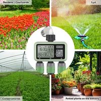 Yieryi 3 Outlet Watering Timer Rain Delay Garden Irrigator Timer Auto & Manual Drip Watering Sprinkler Water Valve for Outdoor 6
