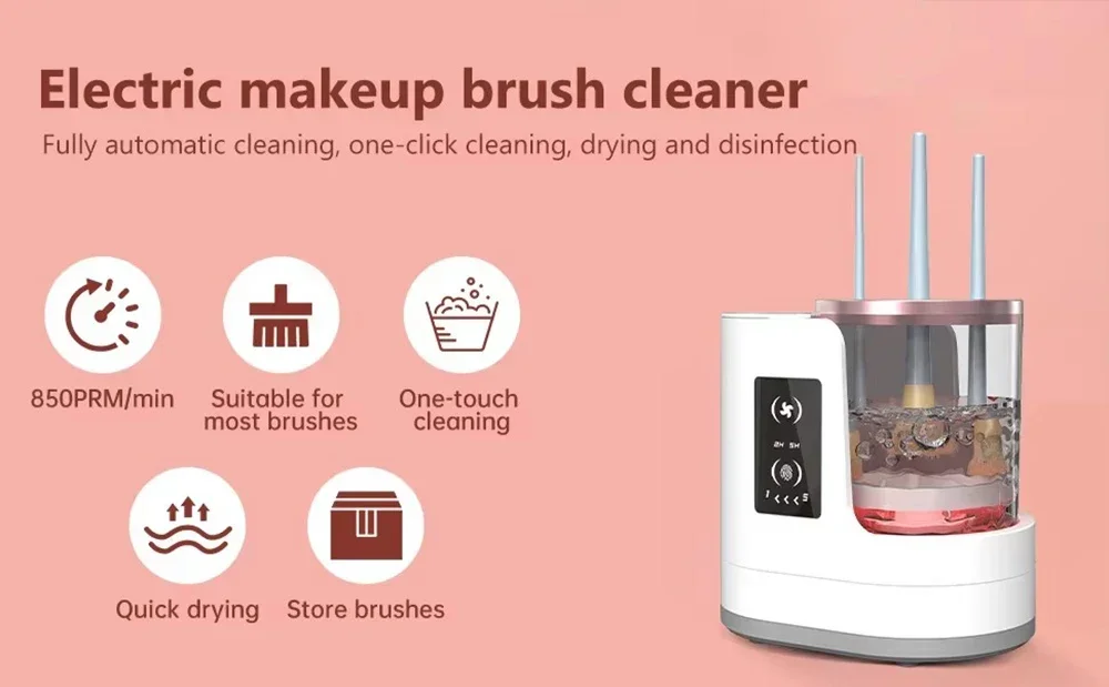 Description Picture 5 of itemAutomatic Makeup Brush Cleaner Electric Makeup Brush Quick Dry Cleaning Tool Makeup Remover Brow Pencil Brush Special Cleaner