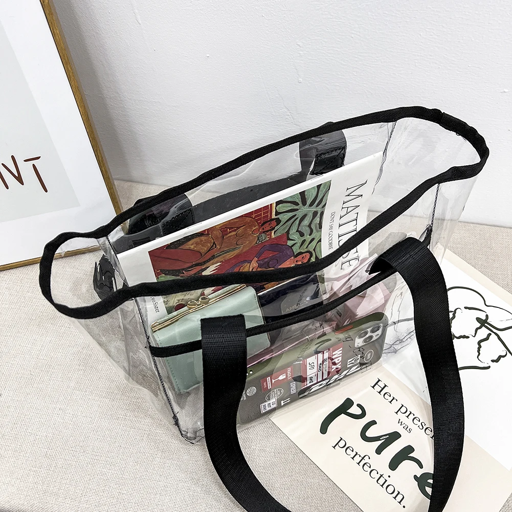 wristlet clutch Summer PVC Transparent Handbags Fashion Large Capacity Female Shopping Bags Tote Casual Beach Travel Women Shoulder Bags shoulder bag