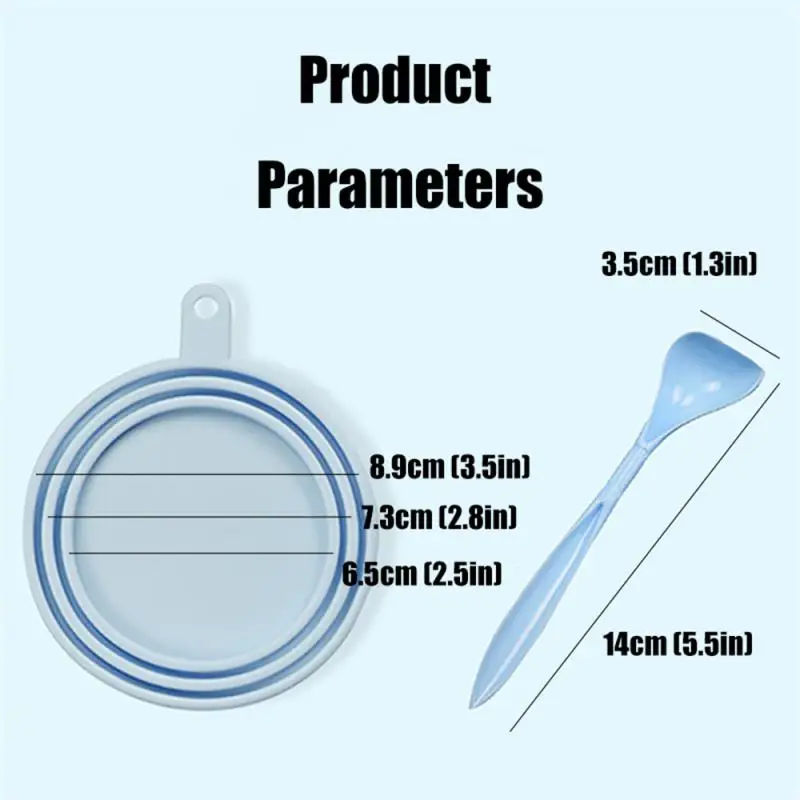 

Portable Silicone Dog Cat Canned Lid dog 2-in-1Food Sealer Spoon Pet Food Cover Storage Fresh-keeping Lids Bowl Dog Accessories