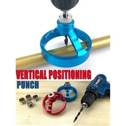 5/6/7/8/9/10mm Vertical Drill Guide Fixture Aluminum Alloy Straight Corner Round V Drill Punch Locator Woodworking Tool