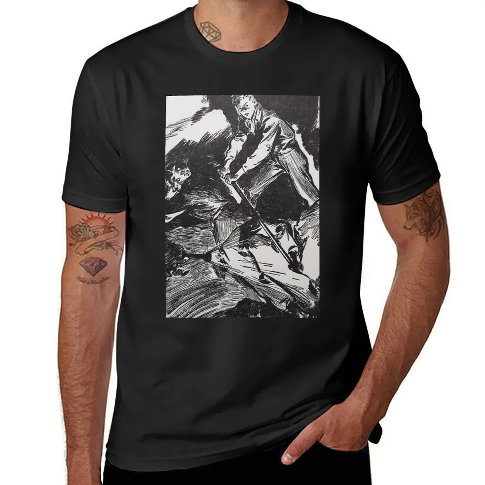 

Hardy Boys Hunting for Hidden Gold Frontispiece T-Shirt quick-drying plus sizes mens plain t shirts