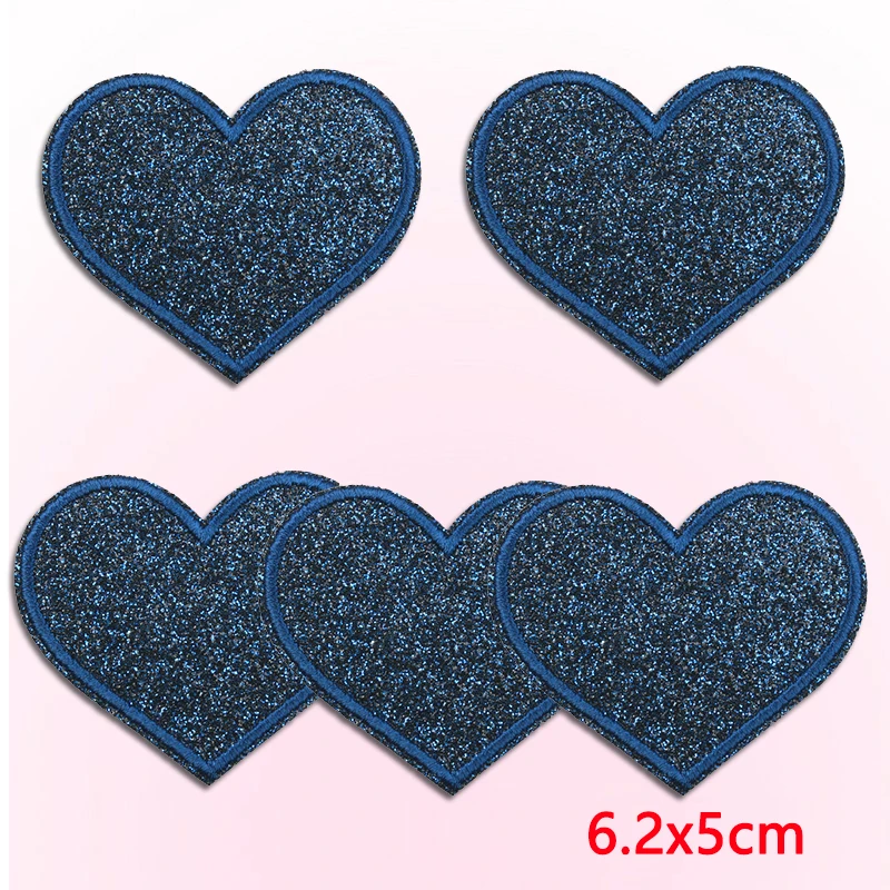 10 Stück Großhandel Neue Glitzer-Herz-Aufnäher, bestickte Aufbügelpatches für Kleidung, bunte Glitzer-Stern-Aufnäher für Kleidung – Detail 33