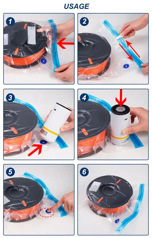 3D Printer Filament Storage Bag PLA ABS PETG Vacuum Bag Dryer Safekeep Humidity Resistant Sealing Bags Keep Filament Dry Sealed - Image 2