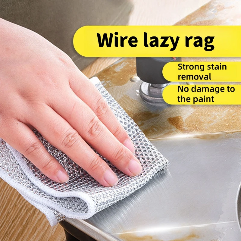 SteelBallClothDurableThickHouseholdKitchenNonoilSilverSilk