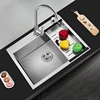 Modern Thickened Kitchen Sinks for Restaurant Brushed Metal Multi-functional Sink Simple Commercial Kitchen Sink for Dining Room 3