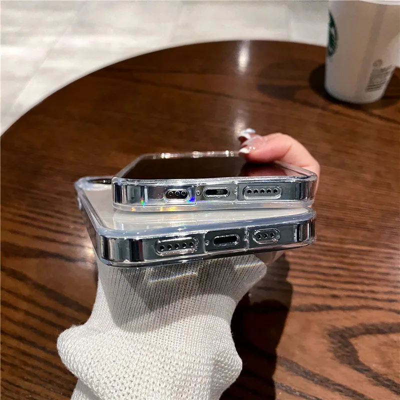 Aurora Laser Luxury Transparent Hard Phone Case - Clear Soft Cover