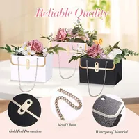 Sac à main créatif Portable, boîte d'emballage en papier de fleurs, fourre-tout pour Bouquet, cadeaux de fête d'anniversaire pour la saint-valentin, fête des mères 6