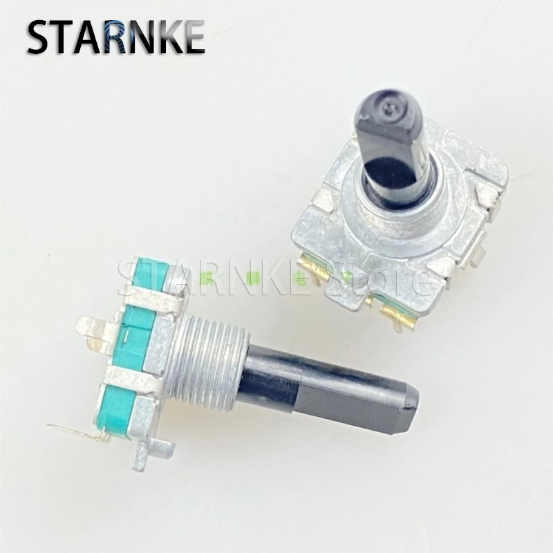 EC16 Type Encoder 3-Pin Power Amplifier Audio Volume Adjustment Controller 360 Degree Rotation Adjustable Potentiometer 2PCS