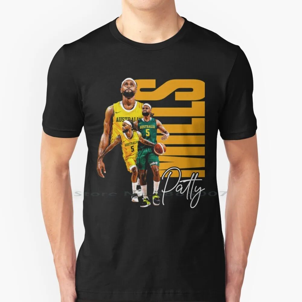 Patty Mills Mills T Shirt 100% Cotone Patty Mills Sammie Mills Basket Brooklyn Toris Islander Tsi Big Size