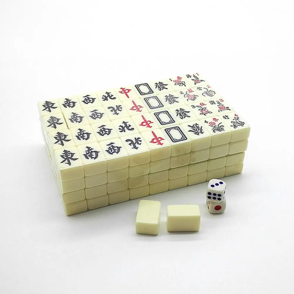 Mini Mahjong Set Compact Mahjong for Home Use Portable Mini Game Set for Travel Home Parties Lightweight On-the-go