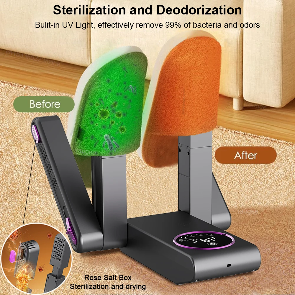 Shoe Dryer Portable Foldable Footwear Dryer  Intelligent Timer Quick Drying Deodorizing Sterilizing Dryer for Slippers Sneaker 4