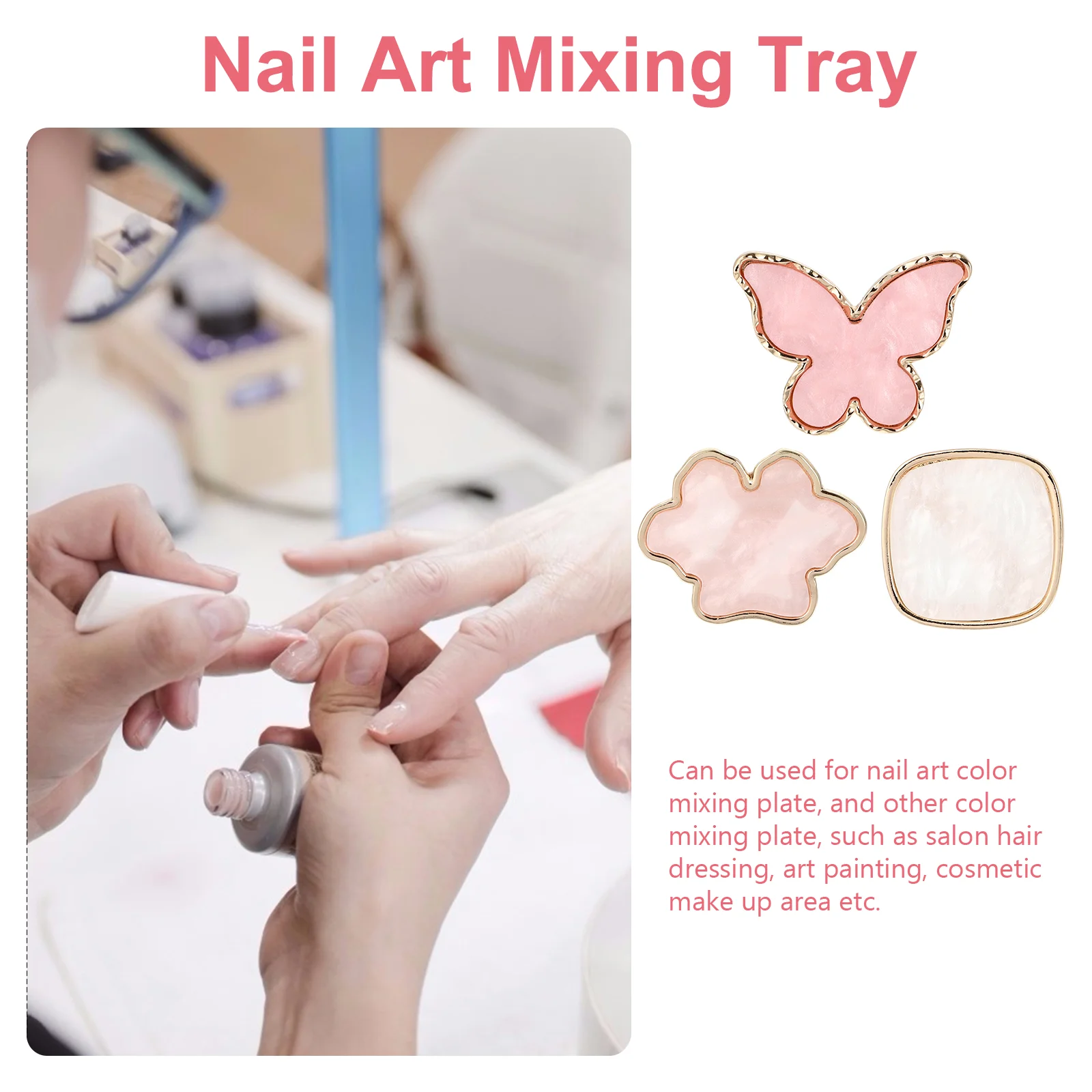4 Pcs Carnelian Ring Nail Palette Paint DIY Color Plate Make up Mixing Tray 6