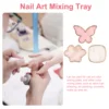 4 Pcs Carnelian Ring Nail Palette Paint DIY Color Plate Make up Mixing Tray 6