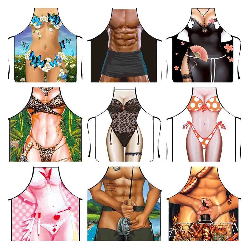 

15 Kinds Sexy Kitchen Apron For Men/Women Housework Cleaning Cooking WaterProof Antifouling Tool Customizable Hero Pattern Apron