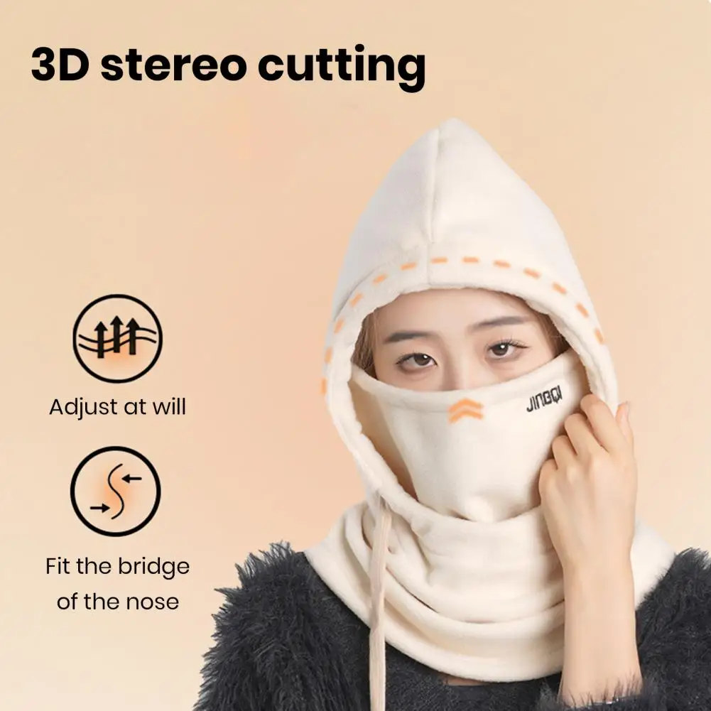 

Warm Motorcycle Headgear Windproof Fleece Balaclava Hat for Winter Skiing Cycling Adjustable Full Face Hood for Adults