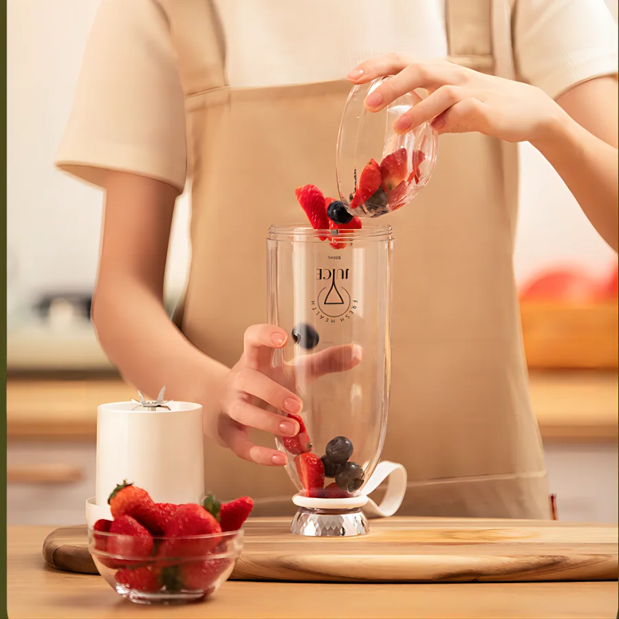 Portable juicer Fresh Juice Bottle Blender Plus 500ml Wireless Fruit Mixers 6 Blades 2400mAh Food Milkshake Ice Crush Cup 2
