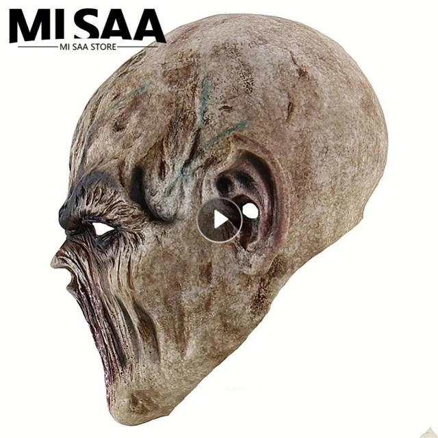 Máscara de cabeza completa de látex de Halloween, máscara realista de  anciano, casco de abuelo espeluznante para la fiesta de cosplay de carnaval