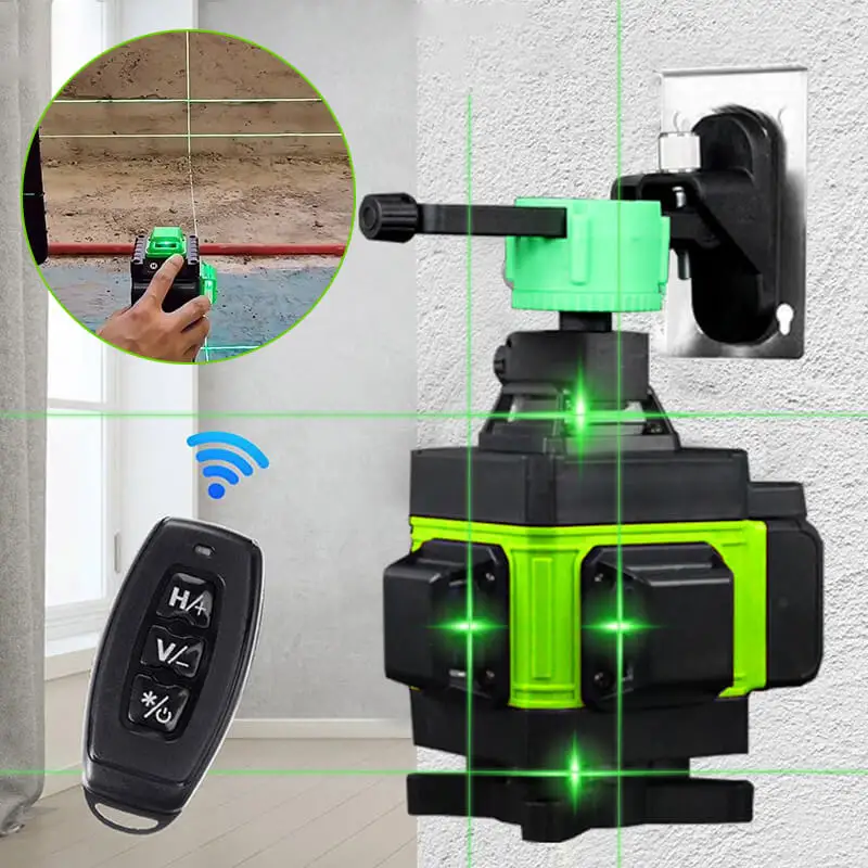 

High-precision spirit level Multifunctional 4D 16 Lines 360 Laser Level 3° Self-leveling Machine USB Rechargeable Leveling Tool