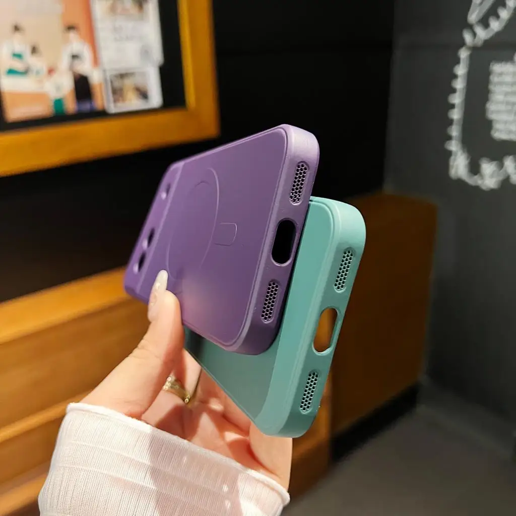 Magnetic Candy Matte Silicone Shockproof Case with Camera Protection