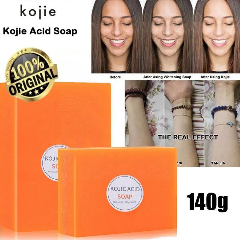 

140G Dark Black Skin Cleansing Lightening Soap Kojic Soap Body Whitening Face Glycerin Brighten Soap Bath Acid Body P5S9