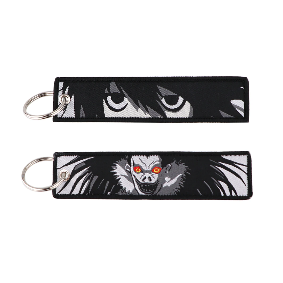 Anime Key Tag Embroidery Key Fobs For Motorcycles Cars Bag Backpack Keychain Fashion Ring For Friends Gifts