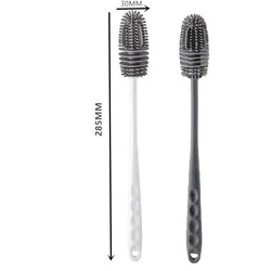 Versatile Long - Handle Silicone Cleaning Brush for Bottles and Glassware (2PCS  Mixed color)