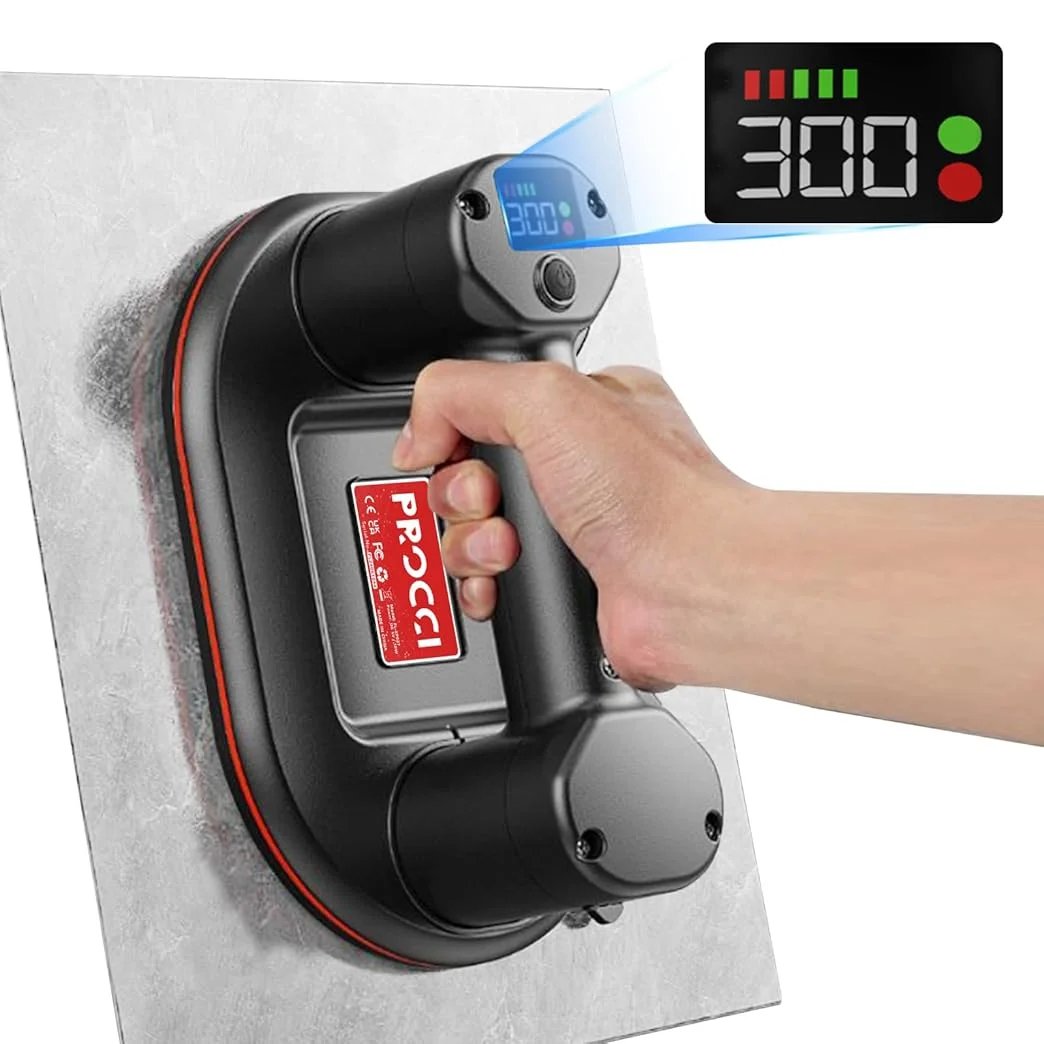 Smart Display Large Electric Vacuum Suction Cup 300KG Load Heavy-Duty Glass Tile Lifter 4000mAh Vacuum Suckers Lifting Tool