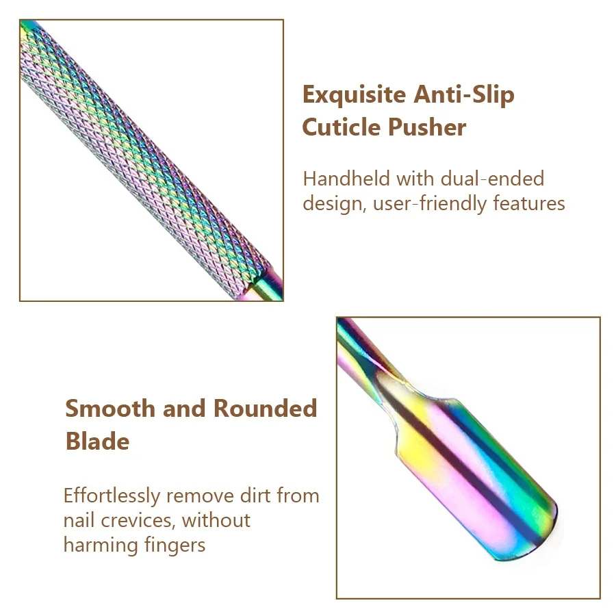Cuticle Pusher 2-Ways Stainless Steel For Pedicure Manicure Nail Care Cleaner Tool