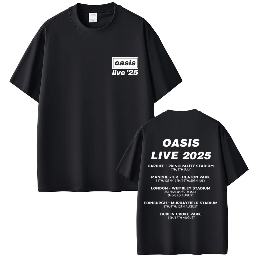 O-Oasis Live 25 Tour T Shirt Men Women Gothic Vintage