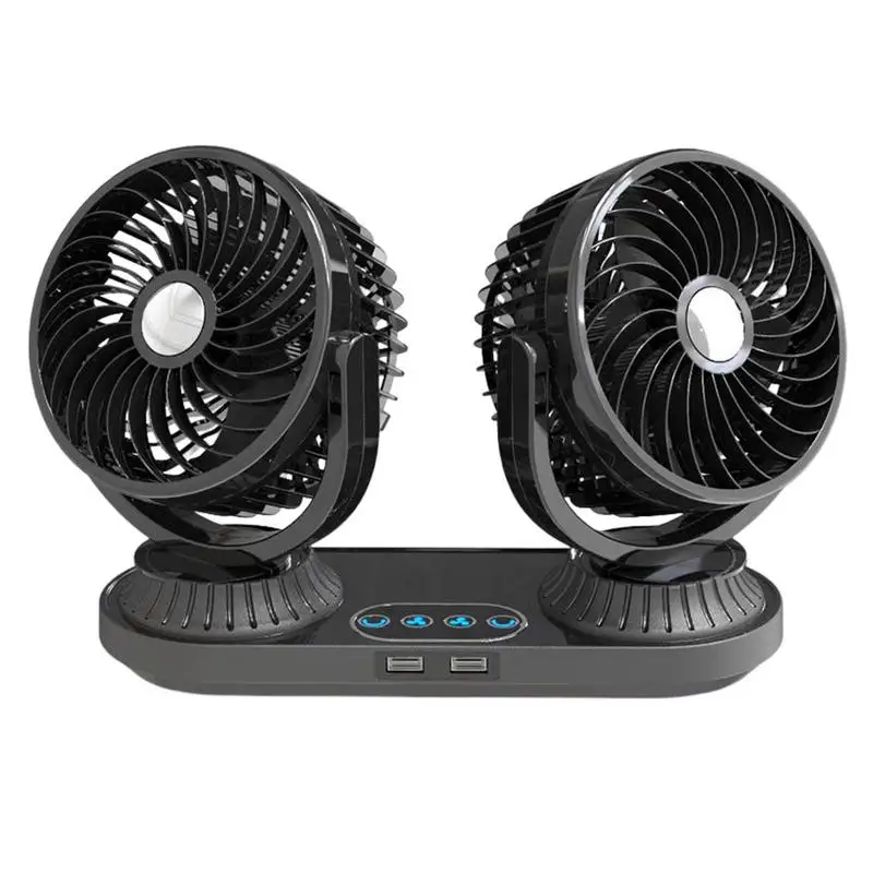 

Dual Head USB Fan 12V 24V Lighter USB Fan Adjustable Summer Low Noise Cooling Applications For Trucks Passenger Car Minivan