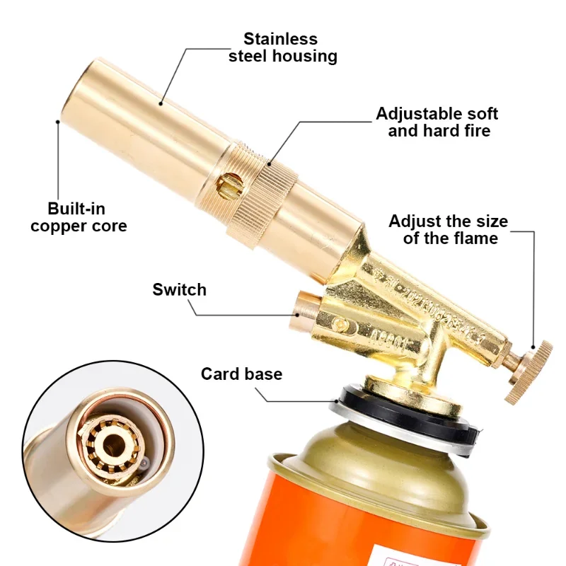 Welding Torch Gas Burner Flame Gun High Temperature Brass Copper Gas Torch Brazing Solder Propane Welding Plumbing gas torch welding torch gas burner