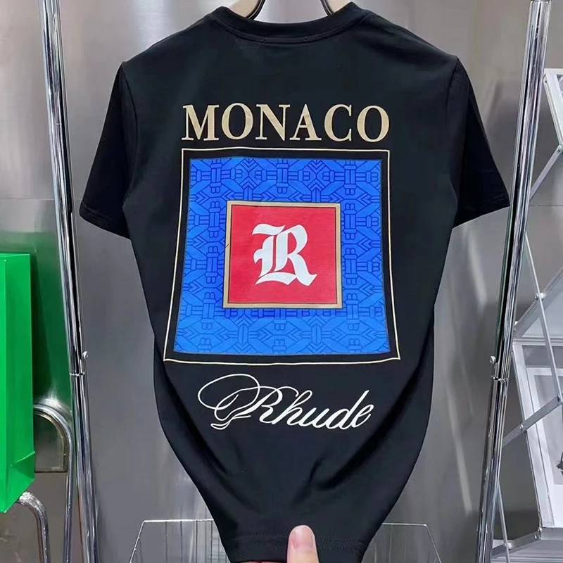 

2023 Fashion T-Shirt RHUDE Cotton Short Sleeve High Quality Pullover Round Neck Short Sleeve Plus Size T-Shirt