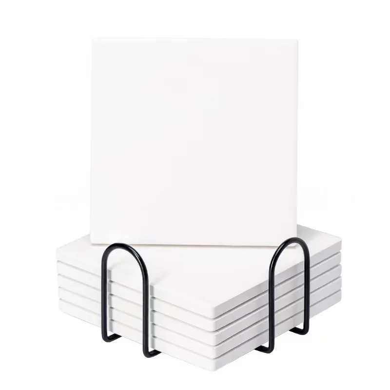 Sublimation Blank Ceramic Coaster Heat Round Insulation Coaster Non-Slip Cork Base Drink Absorbent Heat Mat Custom Logo