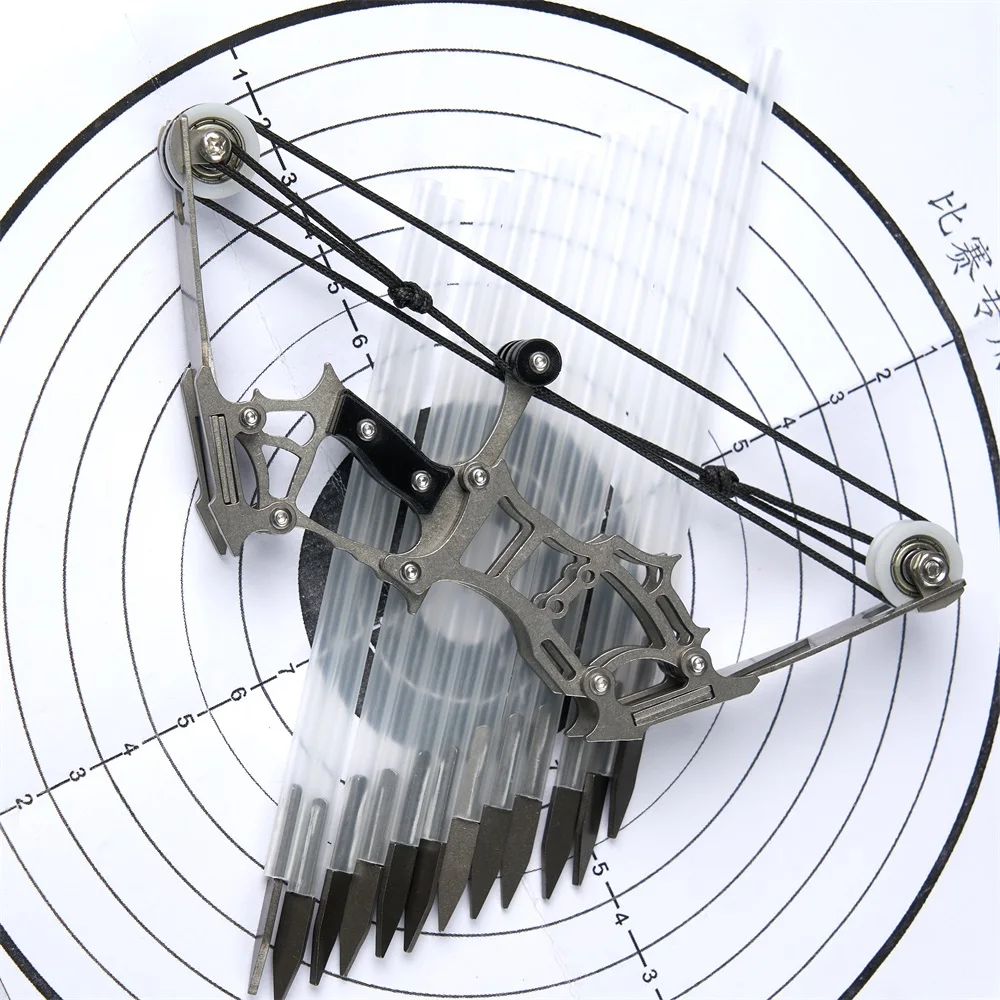 Archery Mini Composite Pulley Bow Stainless Steel Toy Stainless  material Decompression Bow Set Parent-child Interaction 5lbs 6