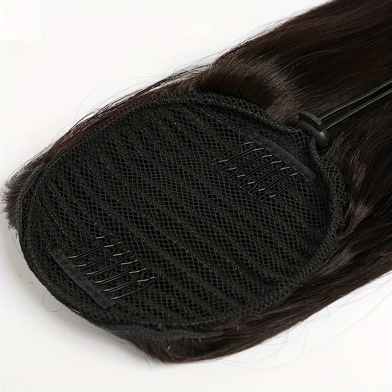 흑인 여성을 위한 스트레이트 드로스트링 포니테일 인모 내추럴 블랙 드로스트링 포니테일 익스텐션 브라질리언 버진 헤어