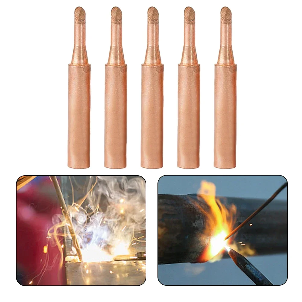 Soldering Iron Tips 5pcs 900M-T Copper Soldering Iron Tips Welding Tip Head Tools Electric Soldering Iron Tip For Lower Temperature