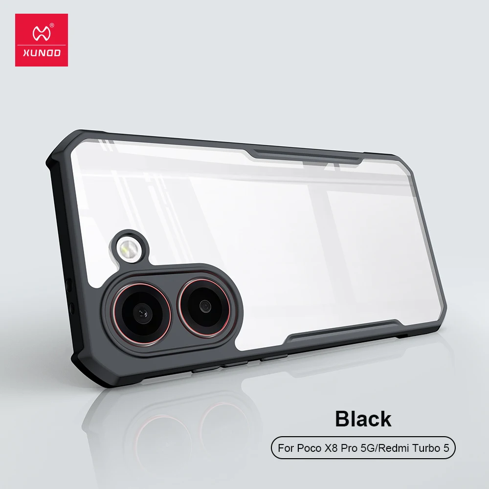 XUNDD Shockproof Clear Acrylic TPU Case with Airbag Corners & Camera Lens Protection