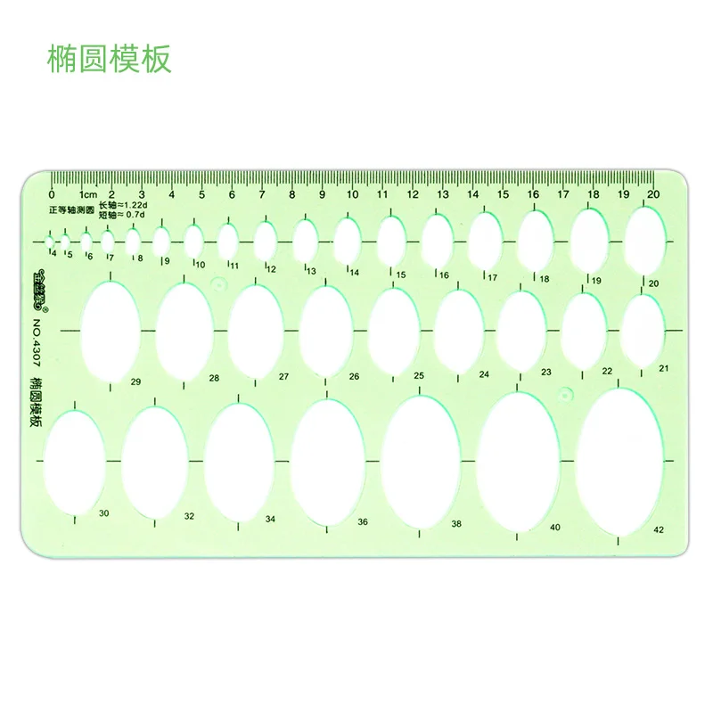 Jinsihou Duurzame Groene Ronde Ovale Geometrie Sjabloonliniaal Voor Architectonische Tekening En Meubelontwerp Hars Meetliniaal