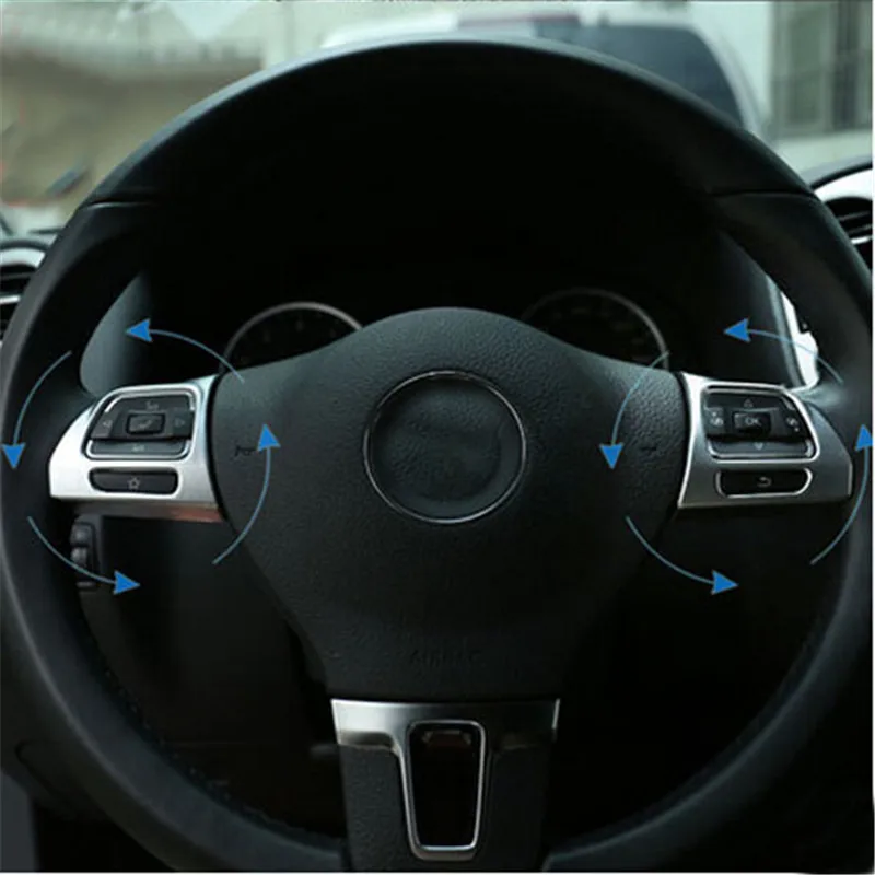 Per Volkswagen Tiguan Touran Passat Amarok Multivan Lavida Accessori Auto Volante Adesivo Decorativo Abs Cromato