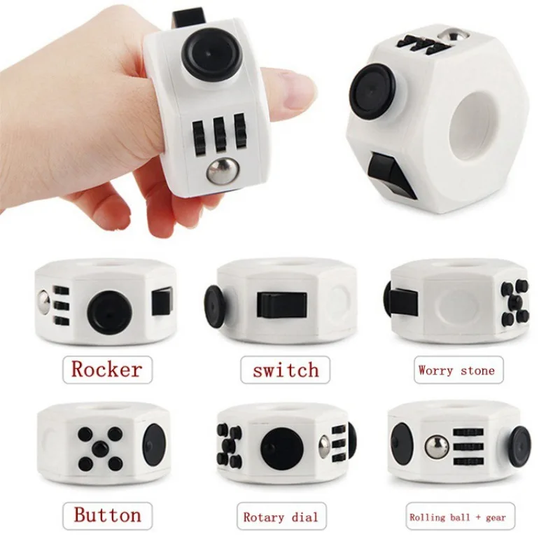 Fidget Toys,Anti Stress Toys,Mini Fingertip Toy Fidget Ring Toys Decompression Dice Autism ADHD Anxiety Stress Relief Fingertip Toys Kids Adult for Office School Traveling