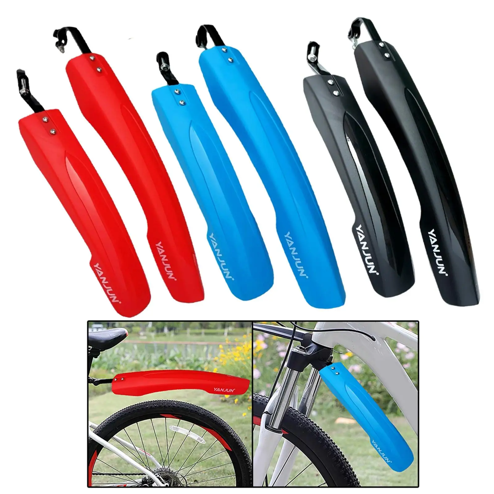 Adjustable Mudguard Mountain Bike Cycling Front/Rear Full Cover Mud Guard Fenders Set