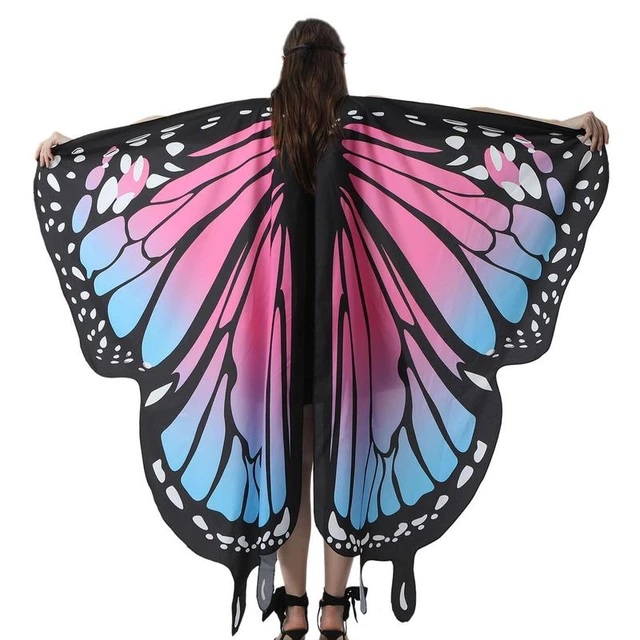 Farfalla Costume fantasia ali di farfalla per le donne Costume da fata donna  entrambi i lati ali di farfalla scialle Halloween Dress Up - AliExpress