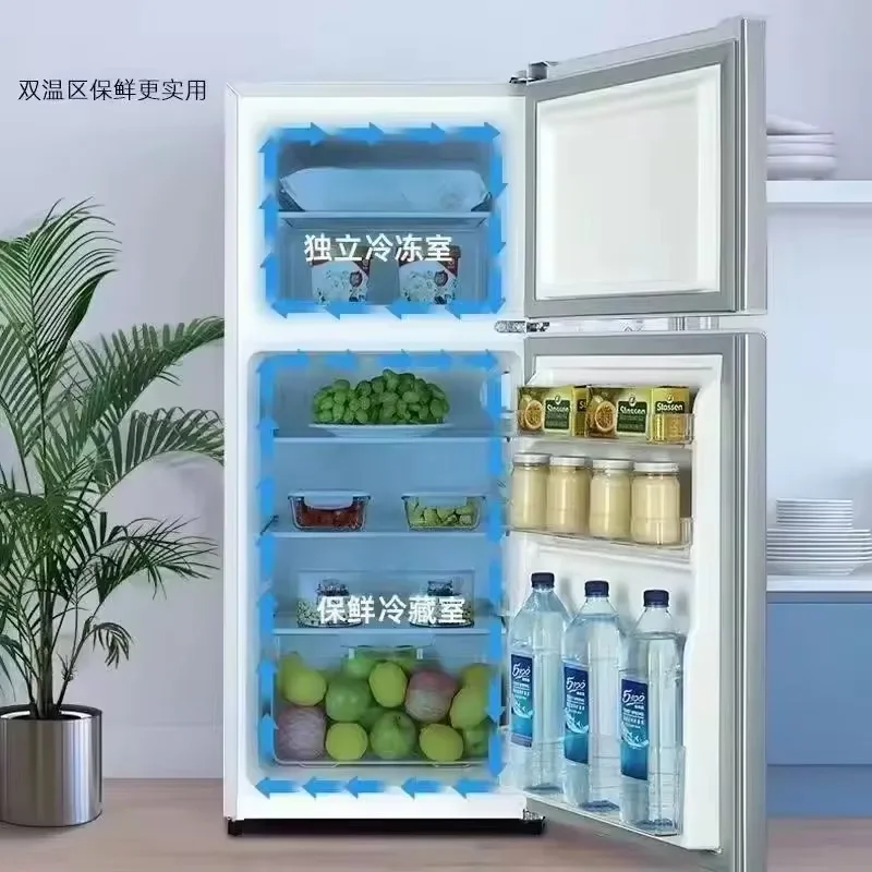 Vertical Household Double Door Refrigerator Large Capacity Energy-saving Compact Freezer Refrigerator