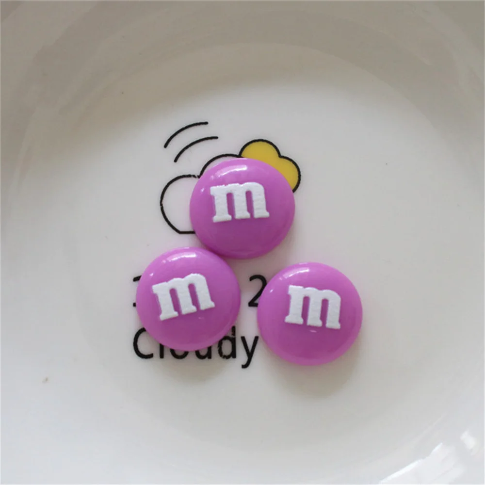 20pc. Lavender Resin Candy M&m's Flatback Cabochon 