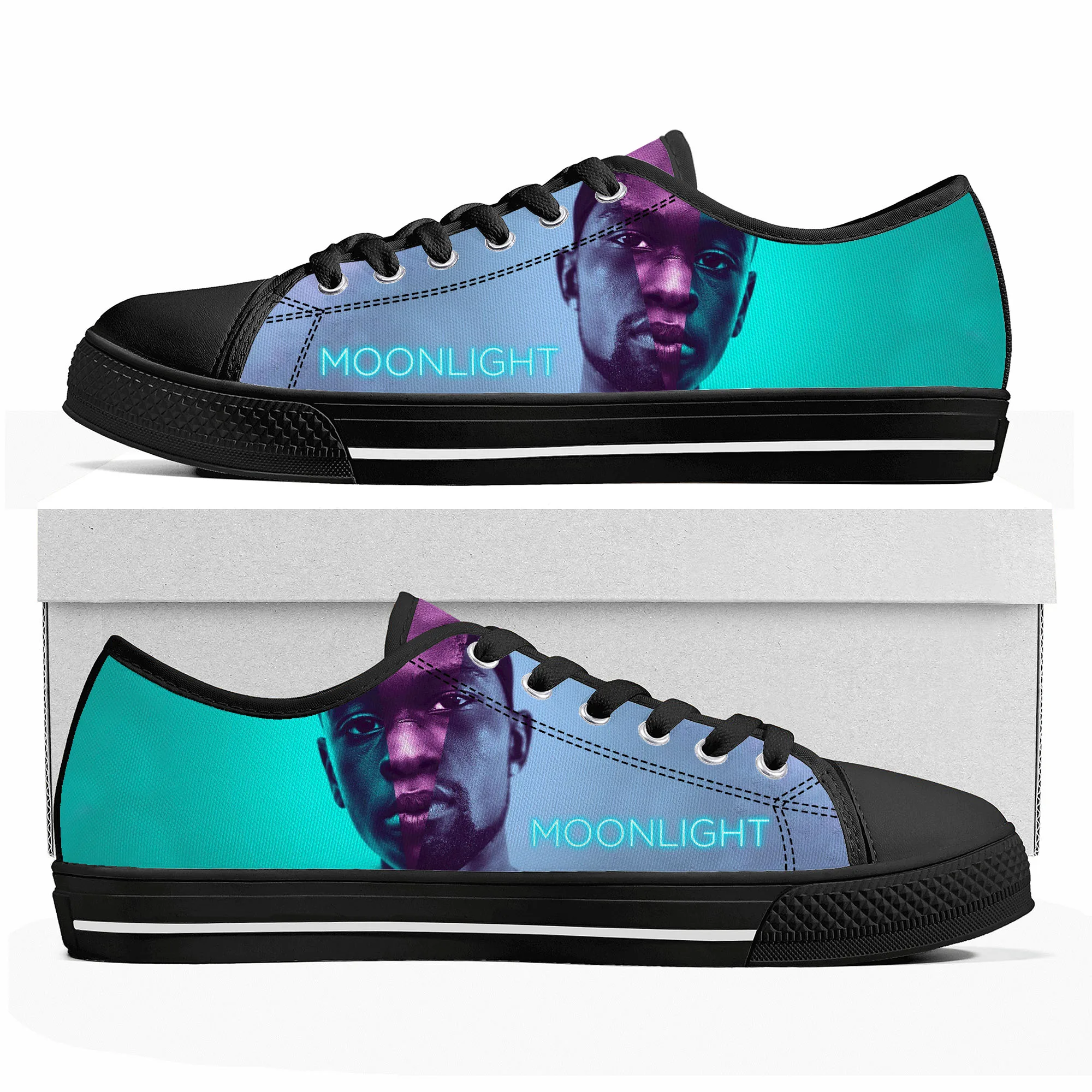 

Низкие кроссовки Moonlight для мужчин и женщин, парусиновые, для подростков, повседневная обувь для пар, обувь на заказ «сделай сам»