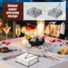 2Pcs New Flat Napkin Holder Metal Rustic Kitchen Napkin Holder Square Paper Dispensers with Adjustable Arm for Countertop Table 3